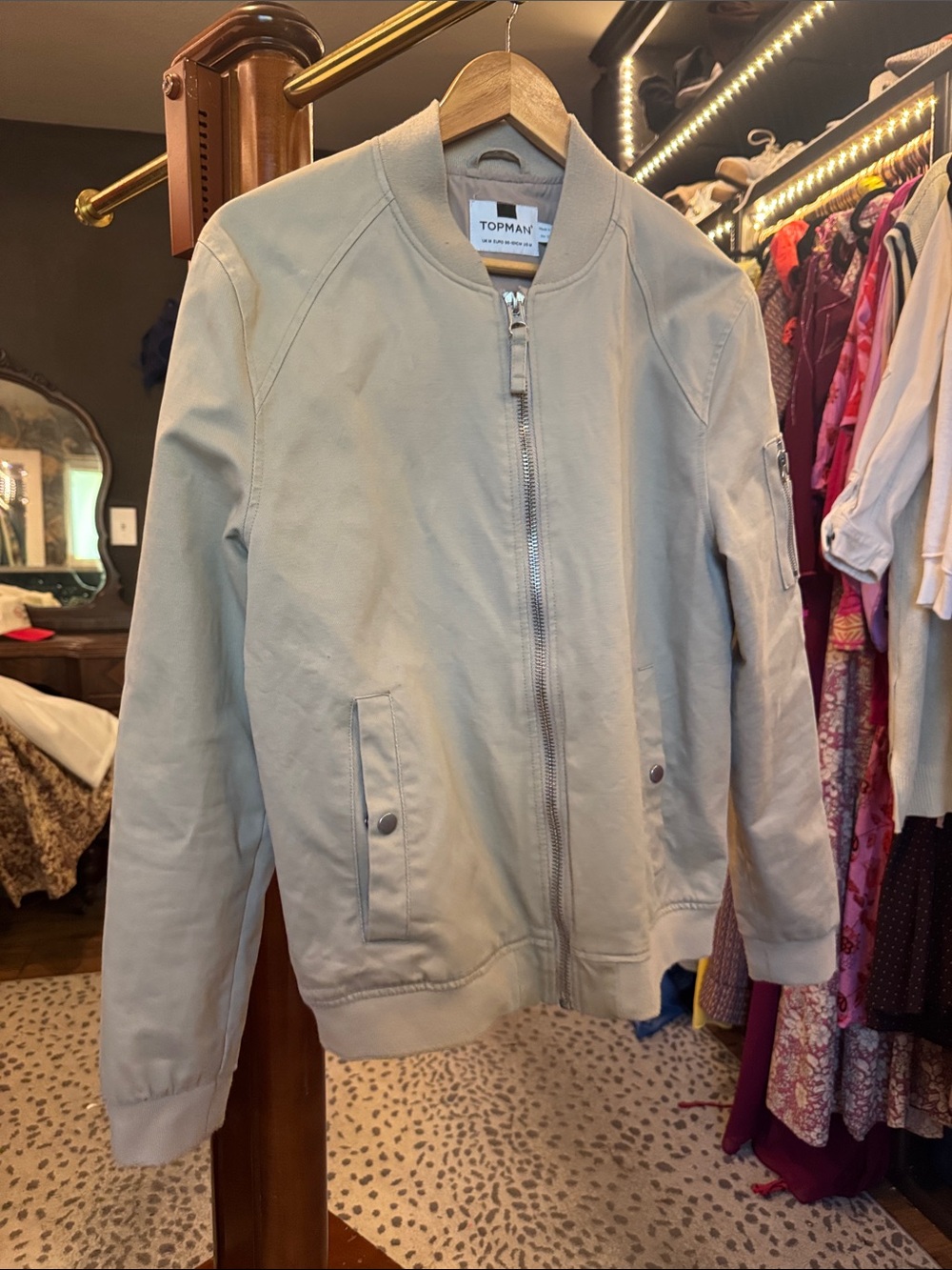 Topman Taupe Bomber Jacket